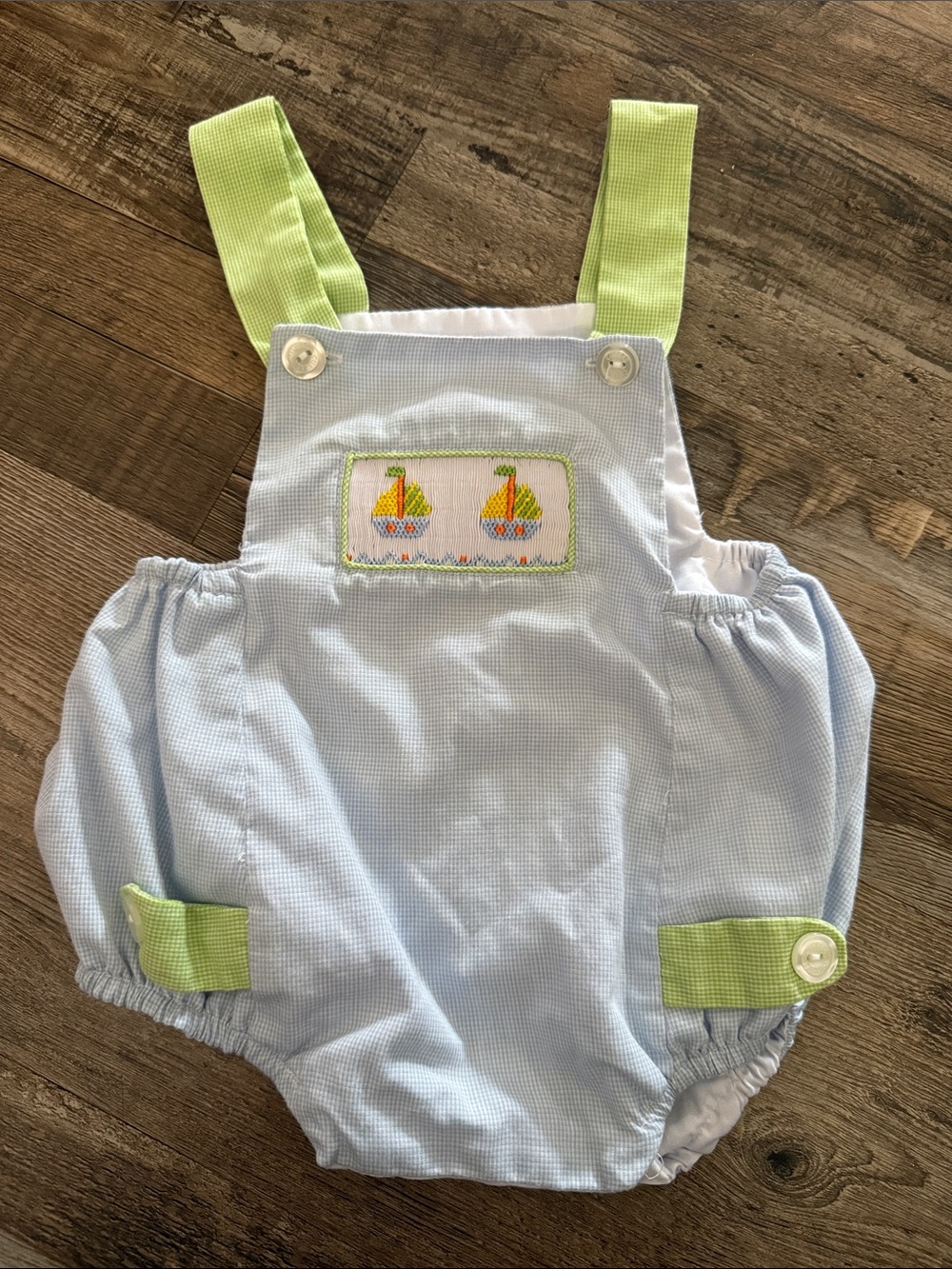 Vintage Cukees Baby Sailboat Embroidered - 6 mo